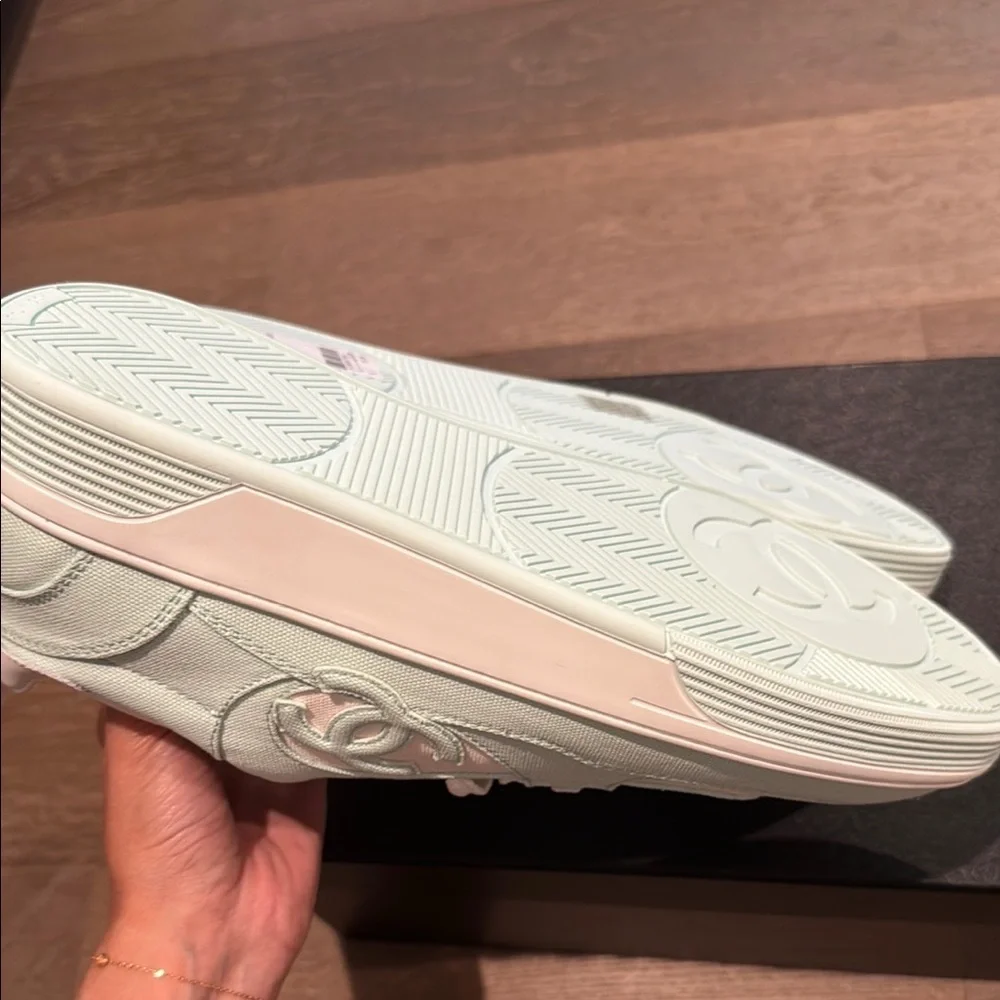 New CHANEL 24C Cruise 2024 Light Turquoise Trainers Sneakers